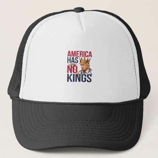 No Kings In America Funny America Has No King Poli Truckerkappe (Vorderseite)