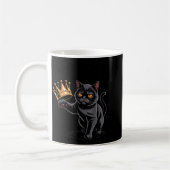 No Kings In America Funny Black Cat Kicking Crown  Kaffeetasse (Links)