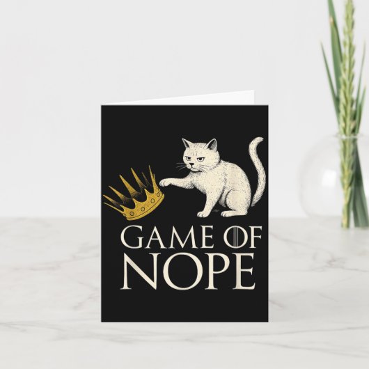 No Kings In America Funny Black Cat Kicking Crown  Karte (Vorderseite)