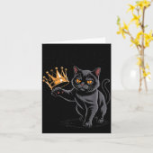 No Kings In America Funny Black Cat Kicking Crown Karte (Gelbe Blume)