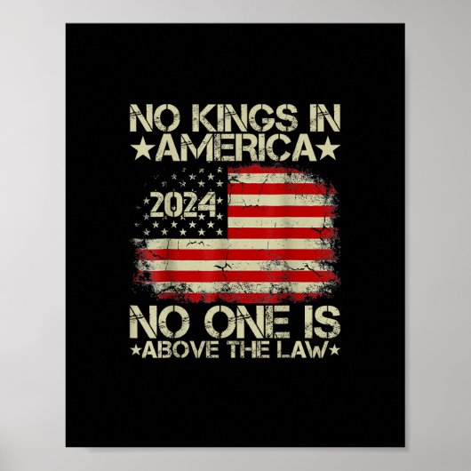 No Kings In America Minimal Clean Poster (Vorne)