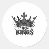 No Kings In America Minimal Clean Runder Aufkleber (Vorderseite)