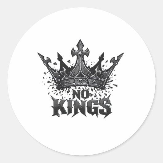 No Kings In America Minimal Clean Runder Aufkleber (Vorderseite)