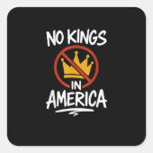 No Kings In America No Crown Minimal Clean Quadratischer Aufkleber (Vorderseite)