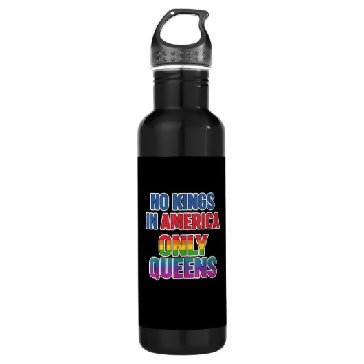 No Kings In America Only Queens Funny Queer Gay Pr Edelstahlflasche (Vorderseite)