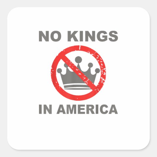 No Kings In America Patriotic Casual Quadratischer Aufkleber (Vorderseite)