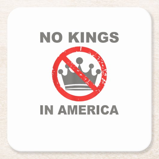 No Kings In America Patriotic Casual Rechteckiger Pappuntersetzer (Vorderseite)