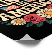 No Kings In America Patriotic Democracy Dom Retro Poster (Ecke)