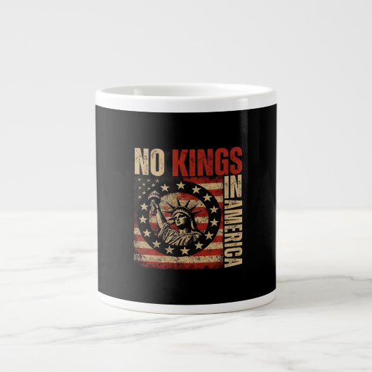 No Kings In America Patriotic Grunge Classic Vinta Jumbo-Tasse (Vorderseite)