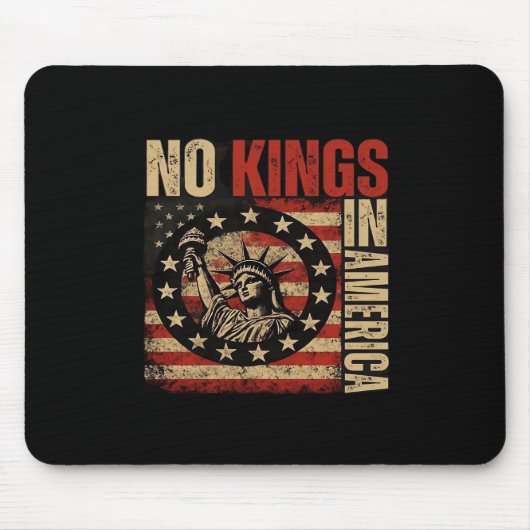 No Kings In America Patriotic Grunge Classic Vinta Mousepad (Vorne)