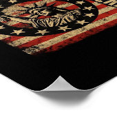 No Kings In America Patriotic Grunge Classic Vinta Poster (Ecke)