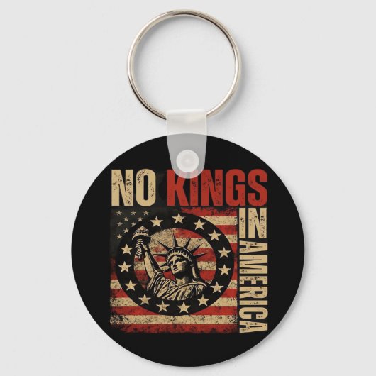 No Kings In America Patriotic Grunge Classic Vinta Schlüsselanhänger (Vorderseite)