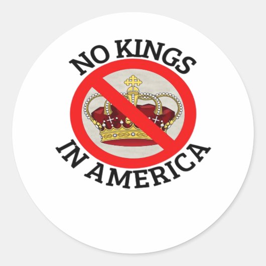 No Kings In America Patriotic Style Runder Aufkleber (Vorderseite)