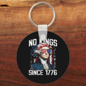 No Kings In America Patriotic Vintage Graphic Look Schlüsselanhänger (Vorderseite)