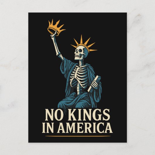 No Kings in America Protest Feiertagspostkarte (Vorderseite)