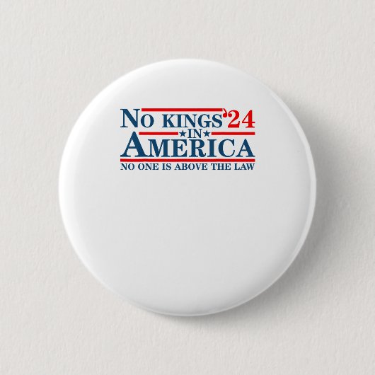No Kings In America Retro Classic Button (Vorderseite)