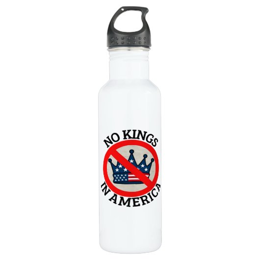 No Kings In America Retro Classic Edelstahlflasche (Vorderseite)