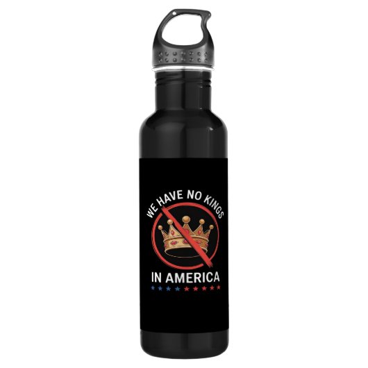 No Kings In America Retro Classic Edelstahlflasche (Vorderseite)