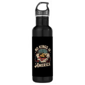 No Kings In America Retro Classic Edelstahlflasche (Vorderseite)