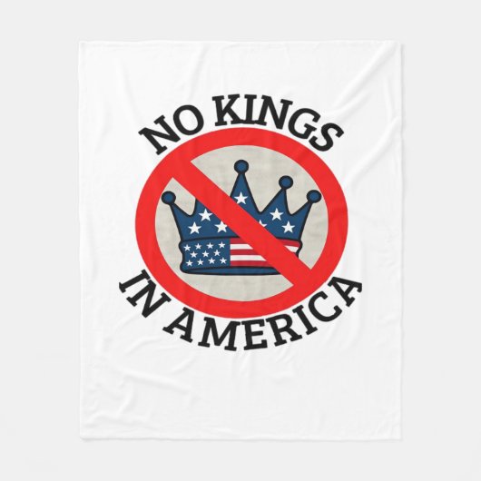 No Kings In America Retro Classic Fleecedecke (Vorderseite)