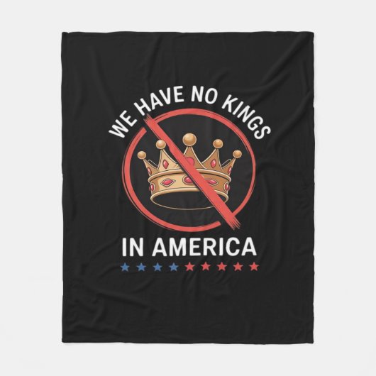 No Kings In America Retro Classic Fleecedecke (Vorderseite)