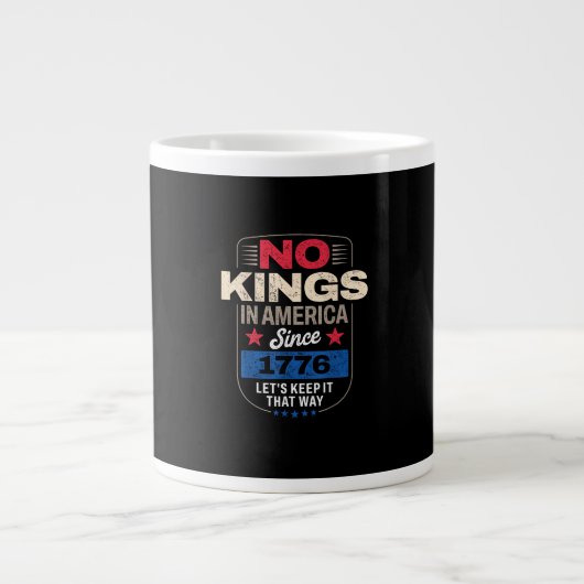 No Kings In America Retro Classic Jumbo-Tasse (Vorderseite)