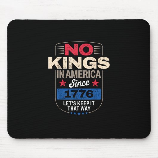 No Kings In America Retro Classic Mousepad (Vorne)