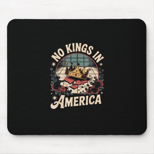 No Kings In America Retro Classic Mousepad (Vorne)