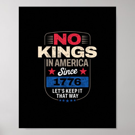No Kings In America Retro Classic Poster (Vorne)
