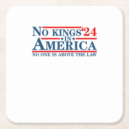 No Kings In America Retro Classic Rechteckiger Pappuntersetzer (Vorderseite)