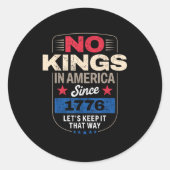 No Kings In America Retro Classic Runder Aufkleber (Vorderseite)