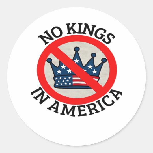 No Kings In America Retro Classic Runder Aufkleber (Vorderseite)