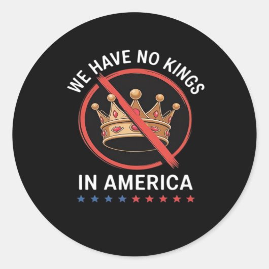 No Kings In America Retro Classic Runder Aufkleber (Vorderseite)