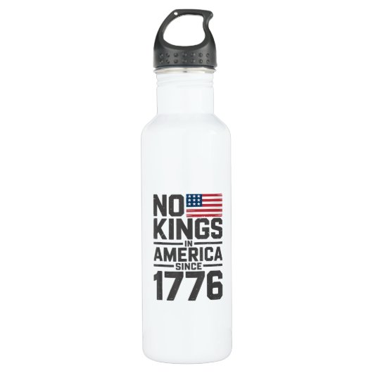 No Kings In America Since 1776 Creative Design Edelstahlflasche (Vorderseite)