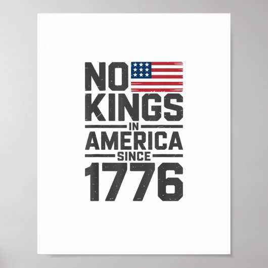 No Kings In America Since 1776 Creative Design Poster (Vorne)