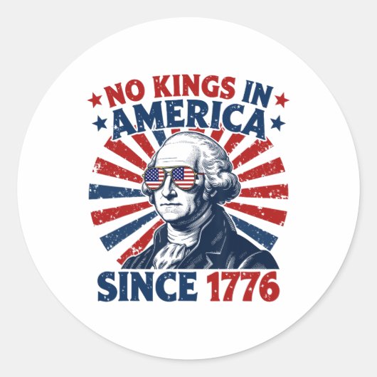 No Kings In America Since 1776 Distressed Flag Usa Runder Aufkleber (Vorderseite)