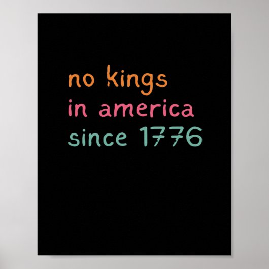 No Kings In America Since 1776 Freedom Anti Crown Poster (Vorne)