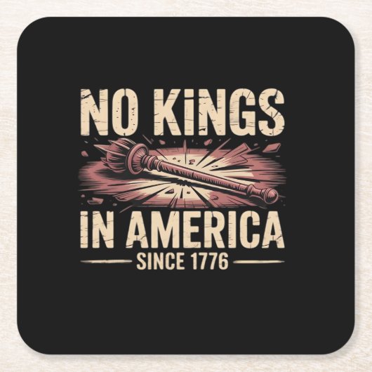 No Kings In America Since 1776 King Free Classic V Rechteckiger Pappuntersetzer (Vorderseite)