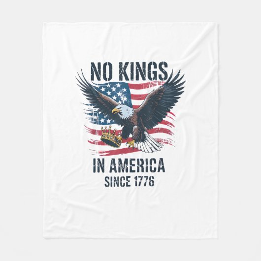 No Kings In America Since 1776 Minimal Clean Fleecedecke (Vorderseite)