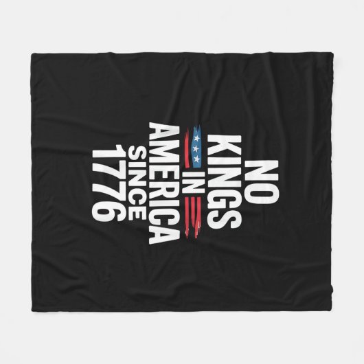 No Kings In America Since 1776 Minimal Clean Fleecedecke (Vorderseite (Horizontal))