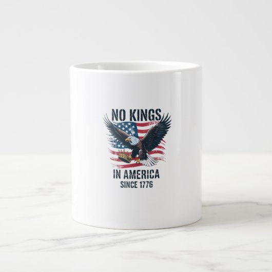 No Kings In America Since 1776 Minimal Clean Jumbo-Tasse (Vorderseite)