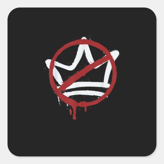 No Kings In America Since 1776 Minimal Clean Quadratischer Aufkleber (Vorderseite)