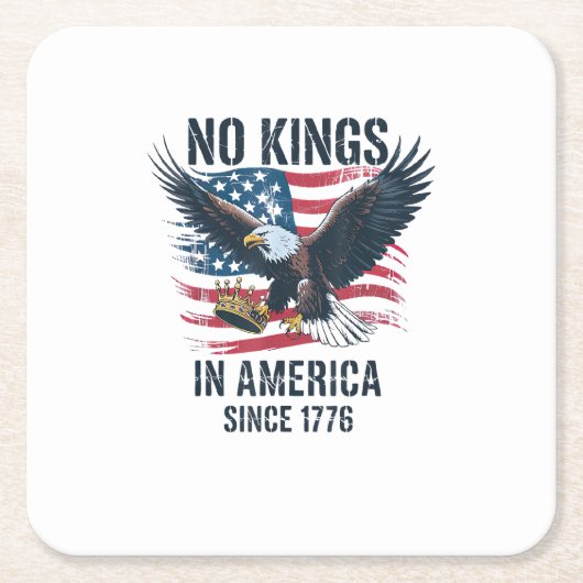 No Kings In America Since 1776 Minimal Clean Rechteckiger Pappuntersetzer (Vorderseite)