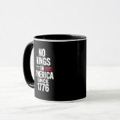 No Kings In America Since 1776 Minimal Clean Tasse (Vorderseite Links)