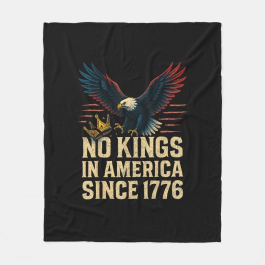 No Kings In America Since 1776 Patriotic Fleecedecke (Vorderseite)