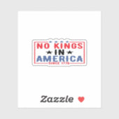 No Kings In America Since 1776 Patriotic Independe Aufkleber (Blatt)
