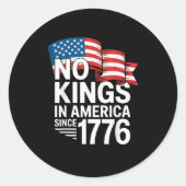 No Kings In America Since 1776 Protest Creative St Runder Aufkleber (Vorderseite)