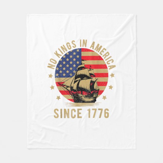 No Kings In America Since 1776 US Flag Patriotic  Fleecedecke (Vorderseite)