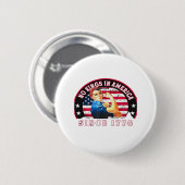 No Kings In America Since 1776 USA Flag Save Esse Button (Vorne & Hinten)