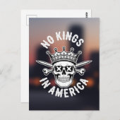 No Kings in America Skull and Schwerter Abstrakt C Postkarte (Vorne/Hinten)